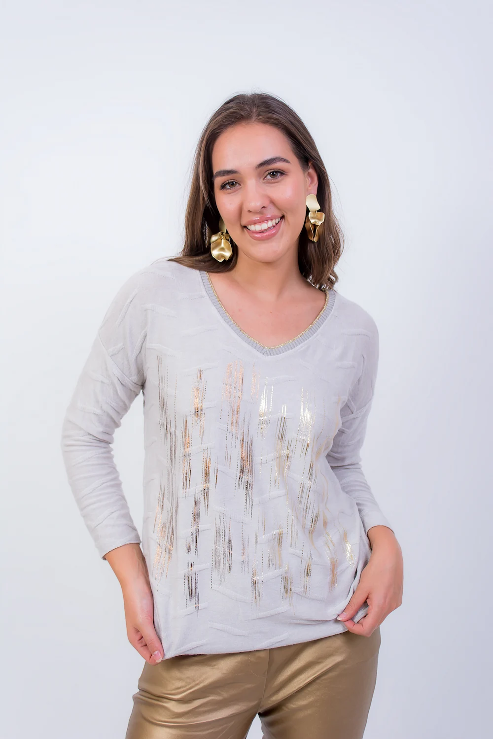 Polera manga larga laminada