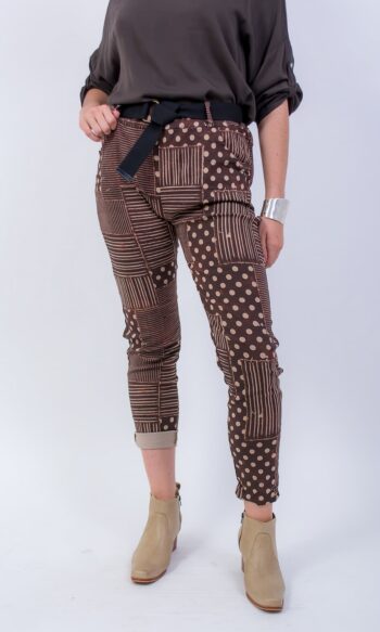 Jogger Estilo Patchwork Cinturón
